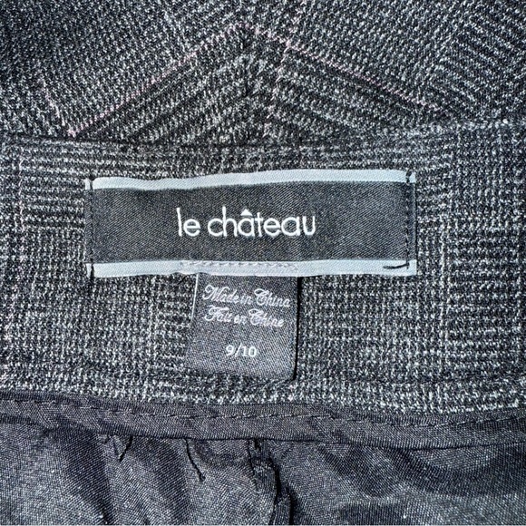 Le Chateau Pants Trousers Black Plaid Fuchsia Lines Flare Lined Women’s Sz9/10 - Picture 11 of 12